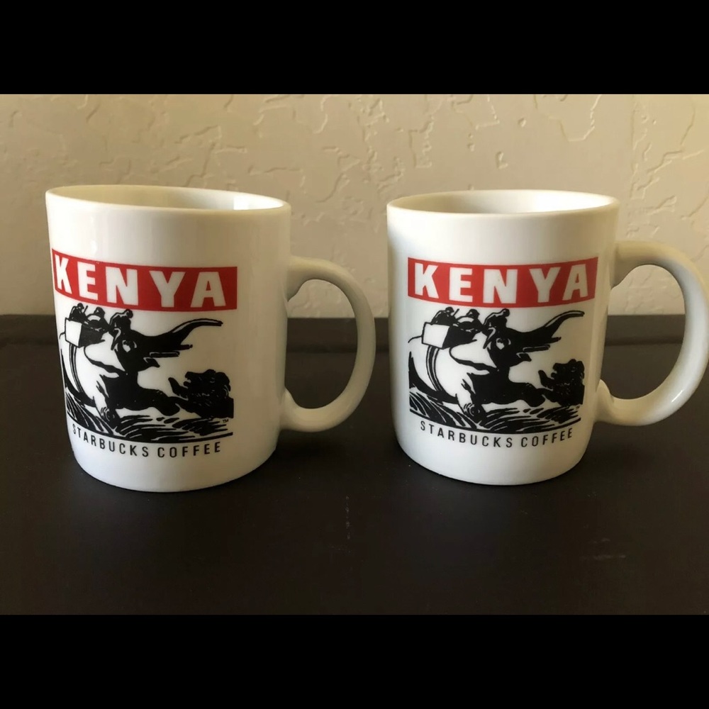 Vintage Starbucks Coffee Cup Kenya Set Of 2